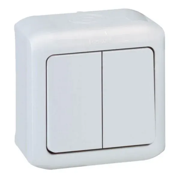 Interrupteur double allumage — IP44 — 10 AX — gris brillant Forix — image 1