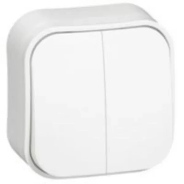 Interrupteur double allumage — IP2X — 10 A — 250 V — blanc brillant Forix — image 1