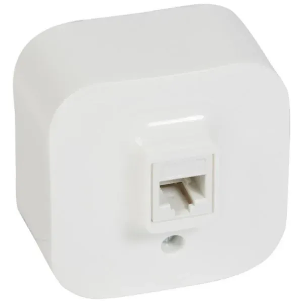 Prise téléphonique RJ11 — IP2X — blanc brillant — Forix — image 1