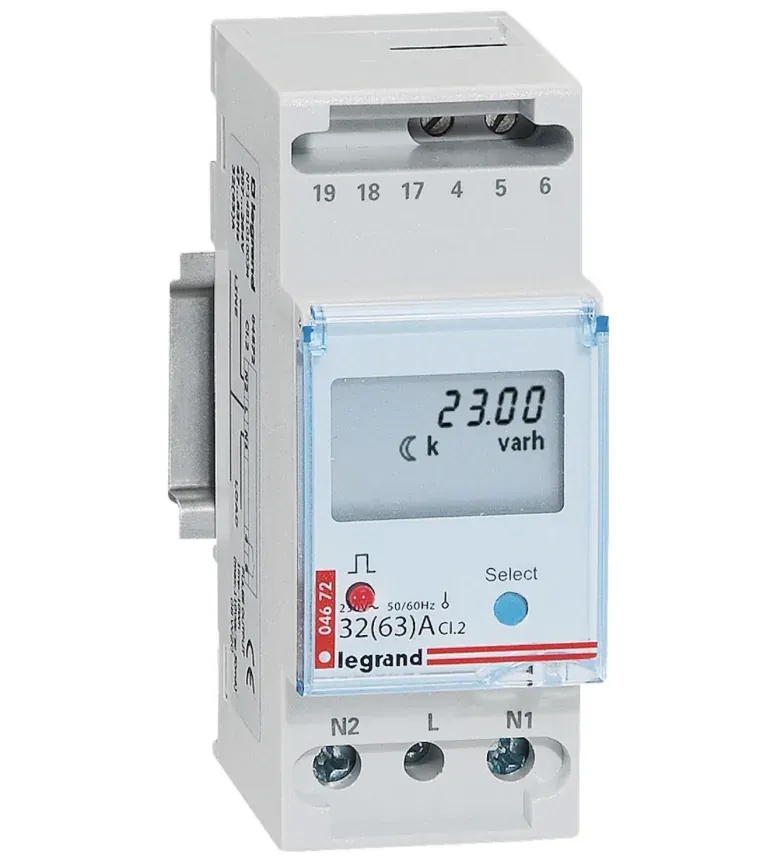 Compteur d'énergie monophasé — 63 A — 1 rangée × 2 modules — image 1