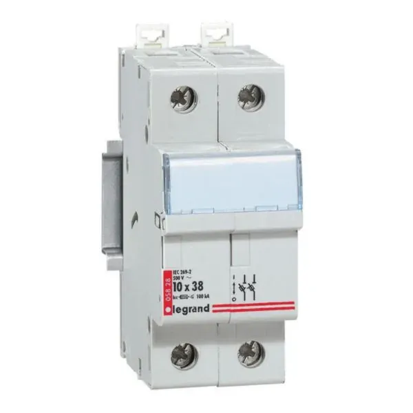 Coupe-circuit sectionneur 2P — cartouches 10×38 — 100 kA — 1 rangée × 2 modules — image 1