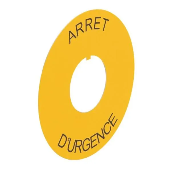 Étiquette Osmoz pour arrêt d'urgence — Ø80 mm — jaune — Legrand 024177 — image 1