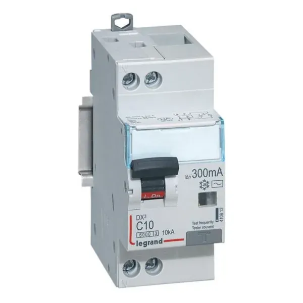 Disjoncteur différentiel 1P+N 10 A courbe C type AC — 10 kA — 1 rangée × 2 modules — image 1