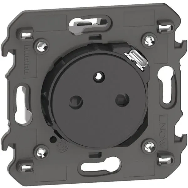 Prise 2P+T avec USB — 2 modules — noir mat — image 1