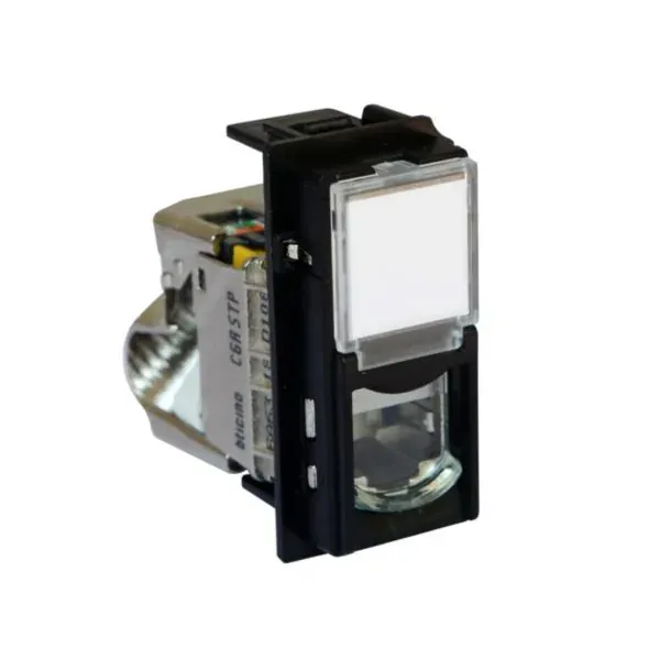 Prise RJ45 Cat 6A STP — 1 module — noir mat — image 1