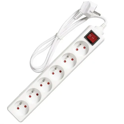 Multiprise 6 prises 2P+T 16 A avec interrupteur — câble 1 m — image 1