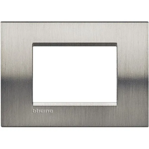 Plaque acier brossé — 1 rangée × 3 modules — Living Light — image 1