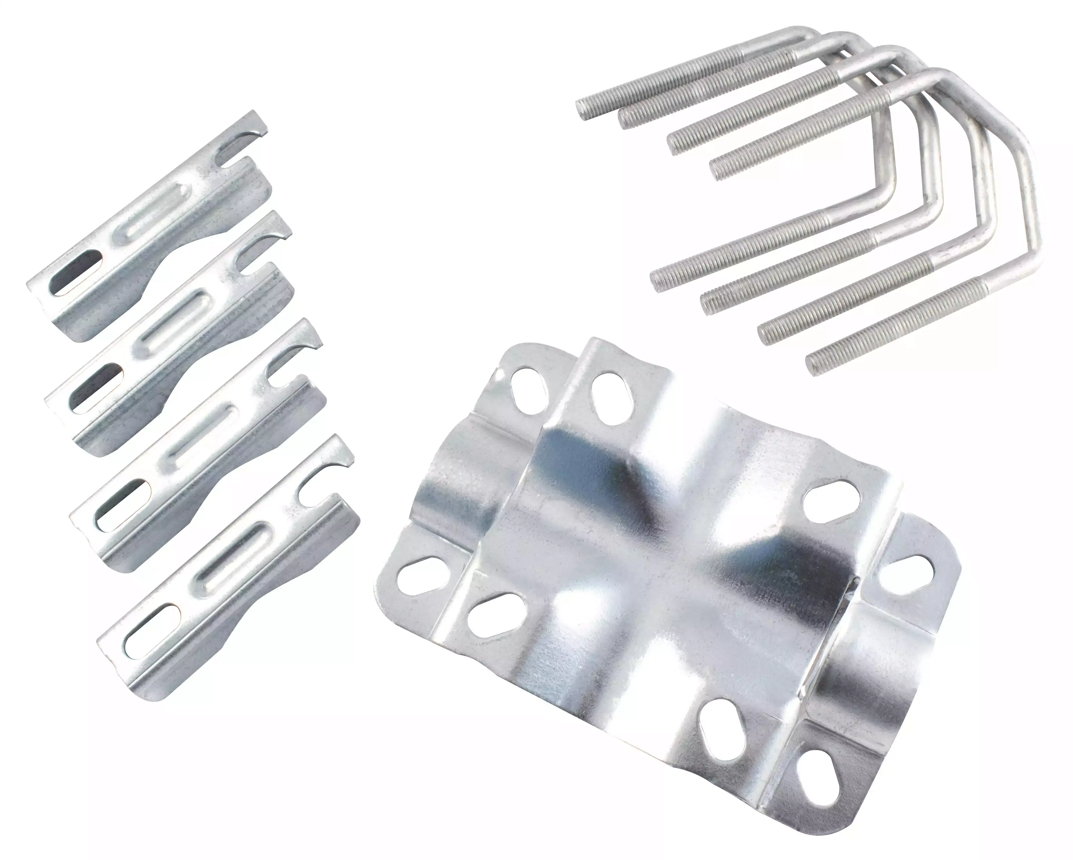 Fixation multifonction murale galvanisée pour mât Ø 25–50 mm — image 1