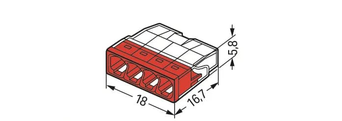 Connecteur push‑wire rigide 4 conducteurs 0,5–2,5 mm² — image 1