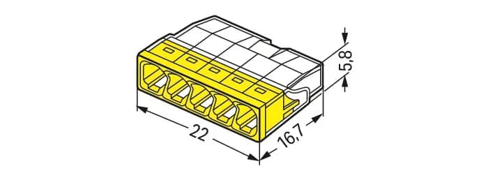 Connecteur push‑wire rigide 5 conducteurs 0,5–2,5 mm² — image 1