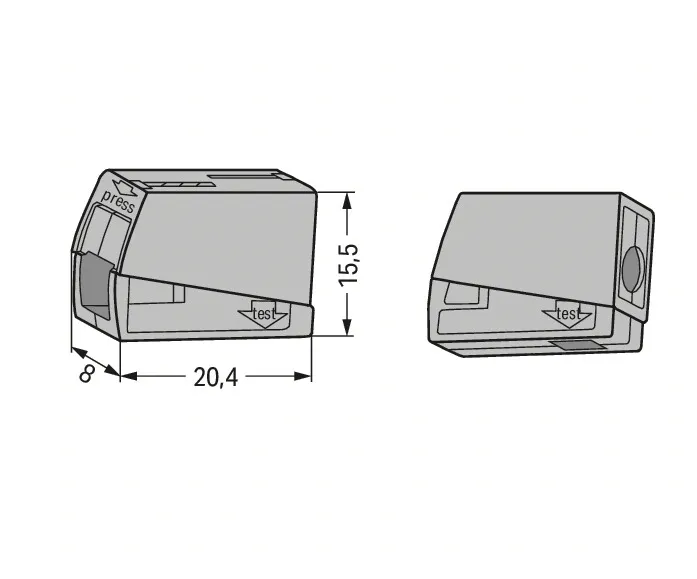 Connecteur pour luminaire 2 pôles jusqu’à 2,5 mm² — image 1