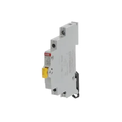 Bouton-poussoir modulaire 1O + 1F — 16 A / 250 V — jaune — demi-module 9 mm — image 1
