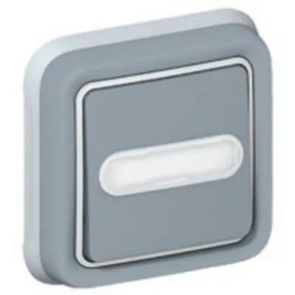 Poussoir inverseur lumineux avec porte-étiquette — encastré — IP55 IK08 — image 1