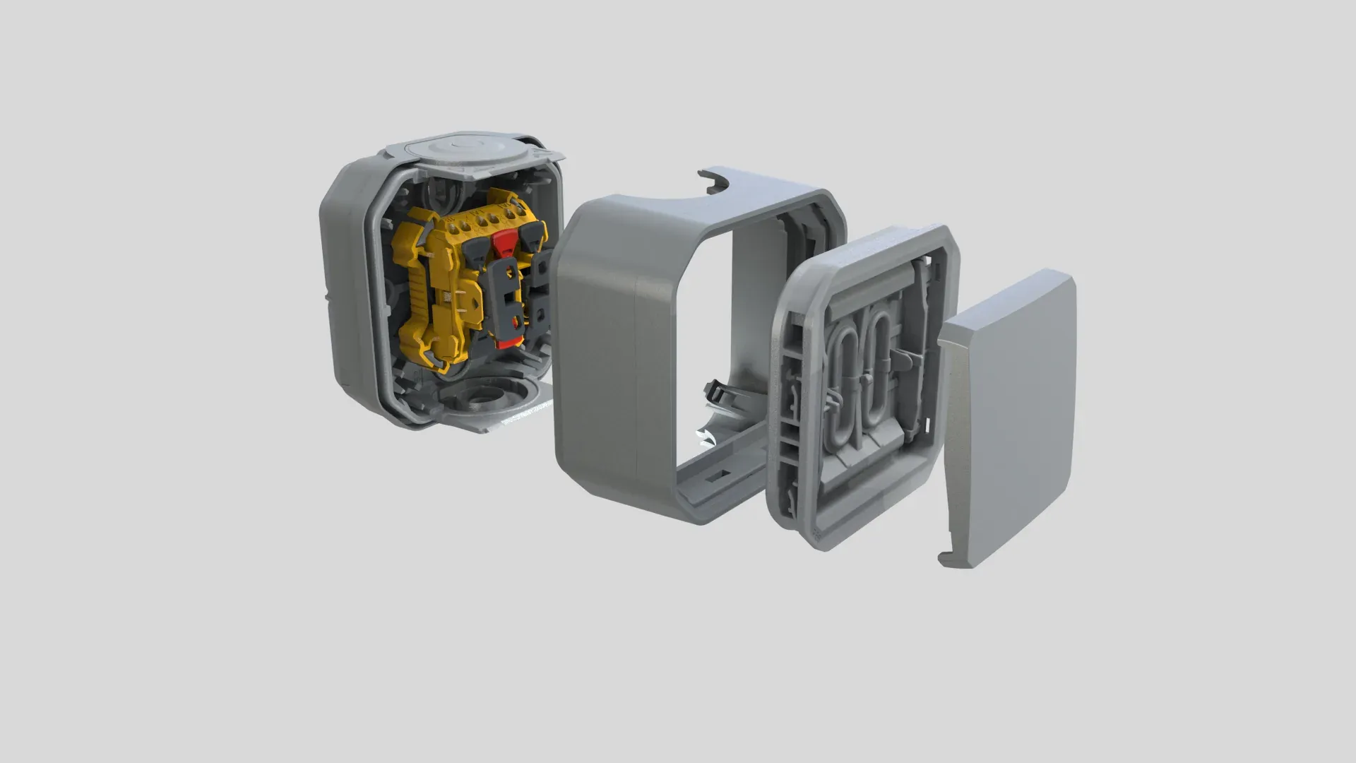 Interrupteur va-et-vient Plexo gris — 10AX 250V — IP55 IK08