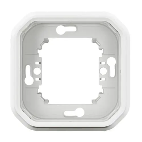 Support de plaque encastré 1 poste — IP55 — blanc
