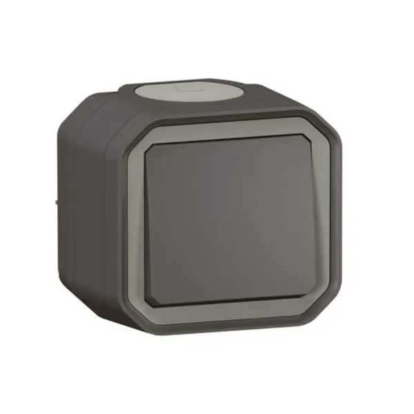 Interrupteur va-et-vient saillie — IP55 IK08 — anthracite