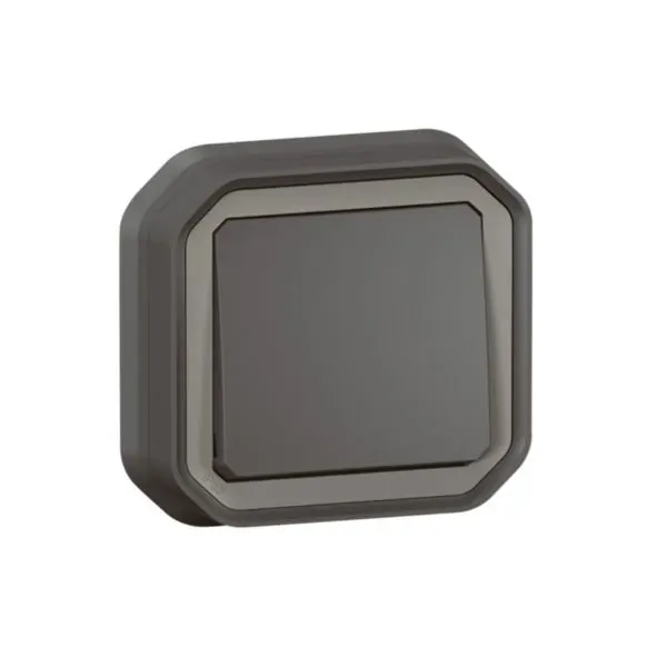 Interrupteur va-et-vient encastré — IP55 IK08 — Anthracite