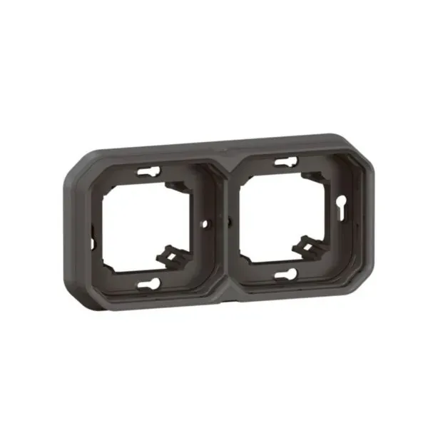 Support de plaque encastré — 2 postes — IP55 — anthracite