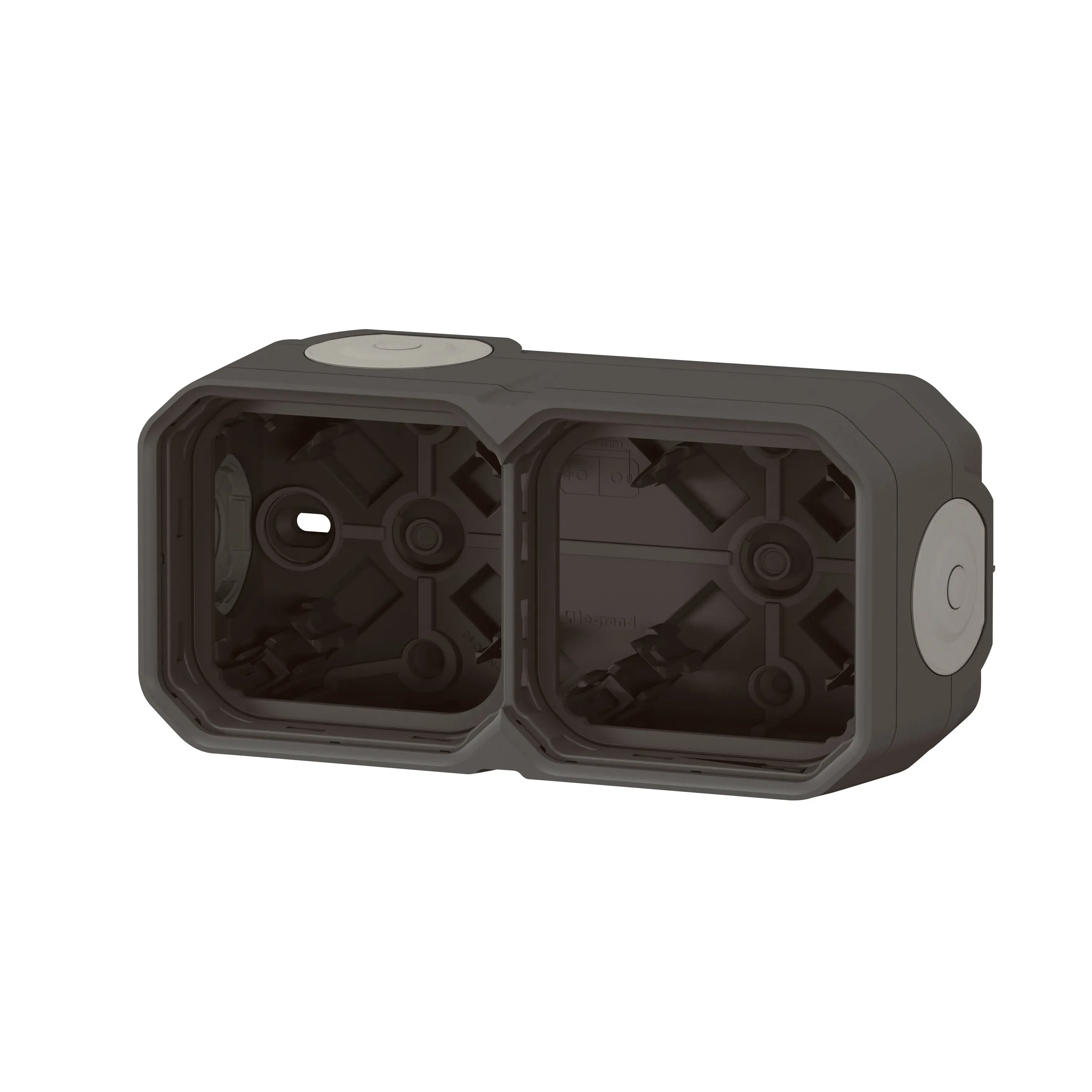Boîtier saillie étanche — 2 postes — IP55 — anthracite