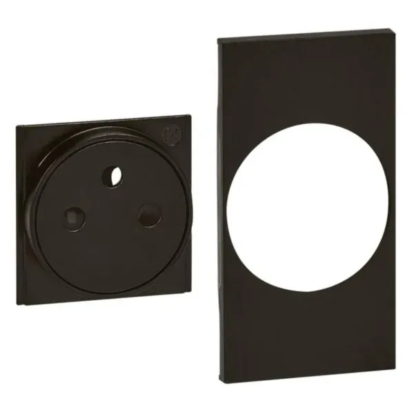 Enjoliveur pour prise 2P+T — 2 modules noir mat (gamme Living Now) — image 1
