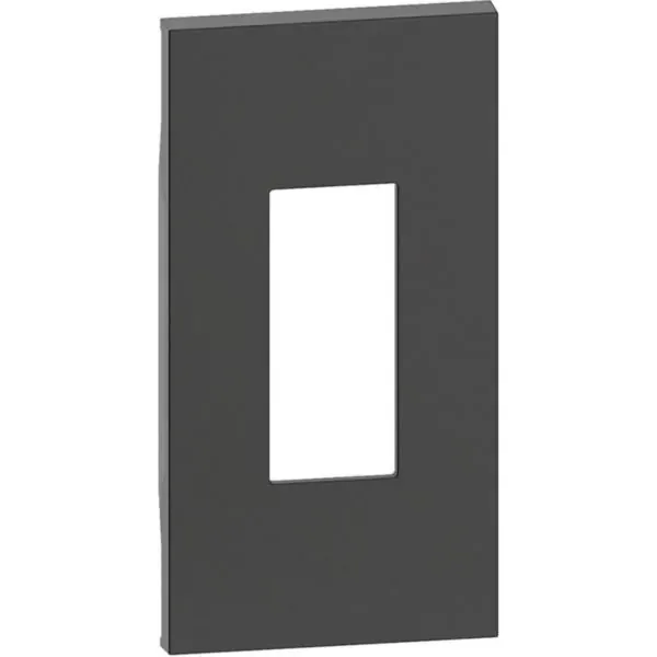 Enjoliveur plastron RJ45 — 1 rangée × 2 modules — noir mat — image 1