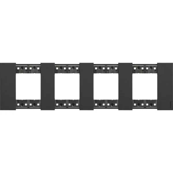 Plaque 4 rangées × 2 modules — noir — Collection Noirs Living Now — image 1