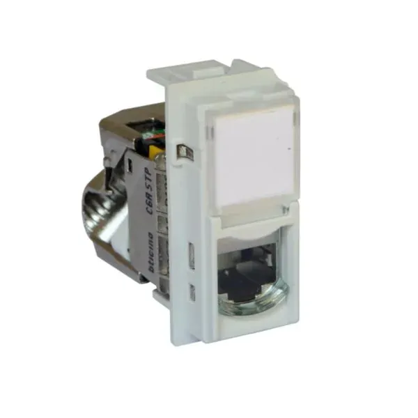 Prise RJ45 Cat 6A STP — 1 module blanc (gamme Living Now) — image 1