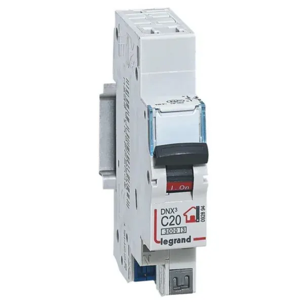 Disjoncteur modulaire 1P+N 20 A 3 kA — bornes automatiques