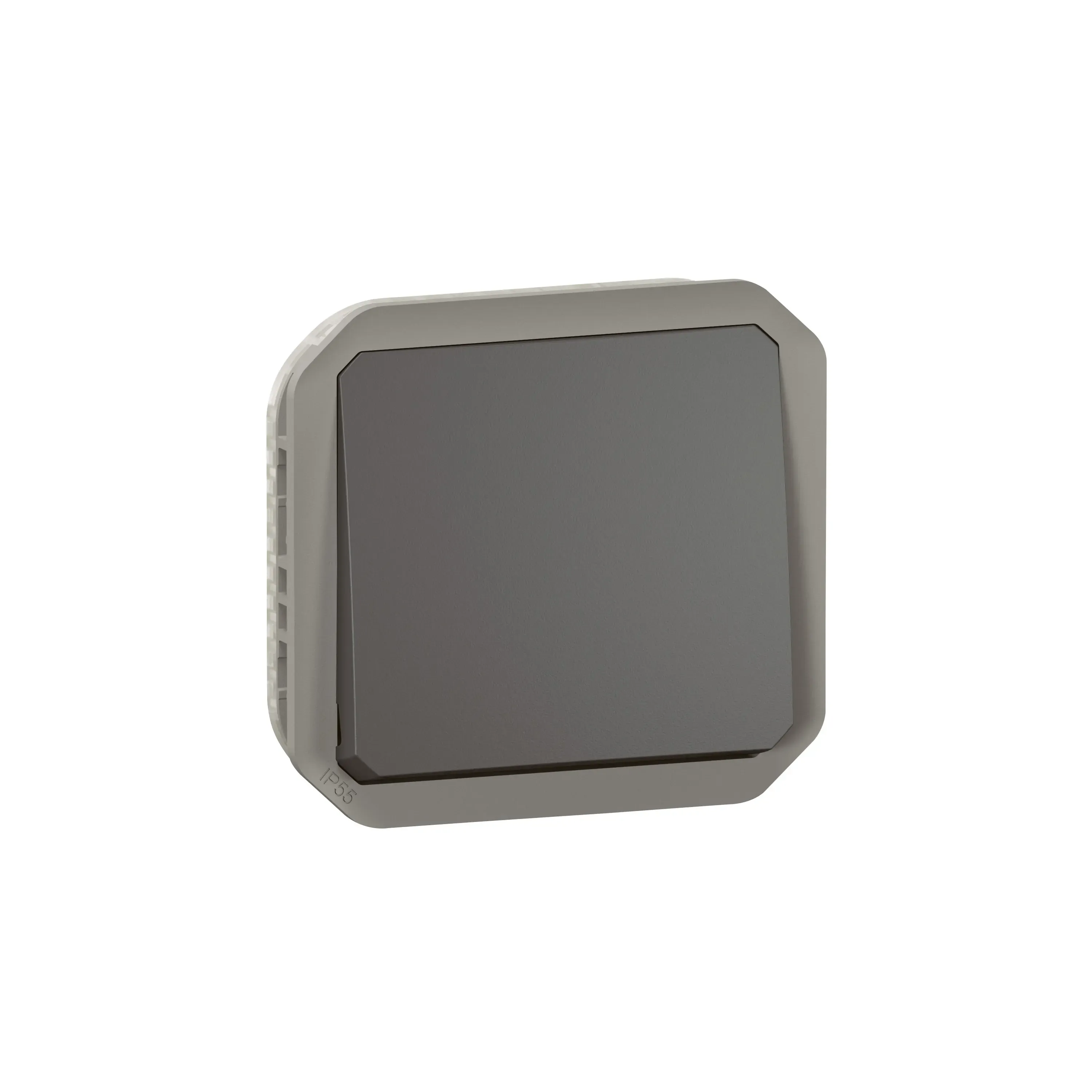 Bouton poussoir NO composable — IP55 IK08 — 10A anthracite