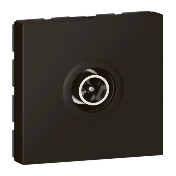 Prise TV Ø9,52 mm — 1 rangée × 2 modules — noir mat — image 1