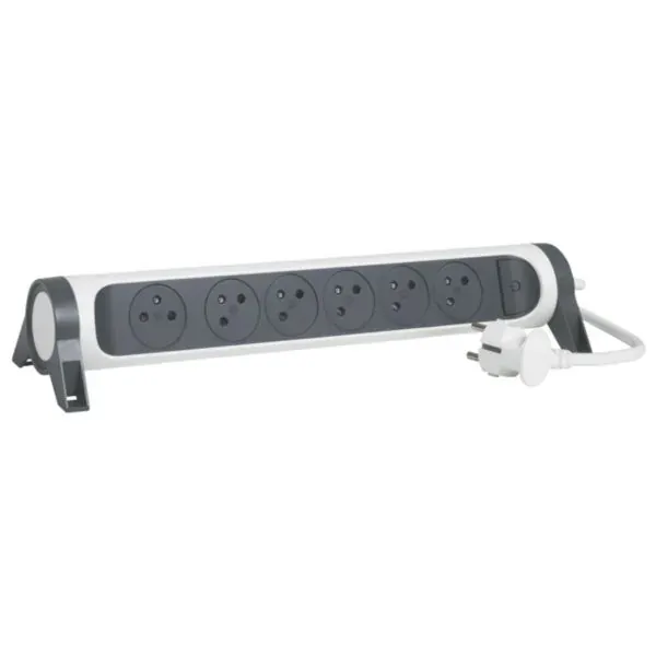 Rallonge multiprise bloc rotatif 6× 2P+T avec interrupteur — cordon 1,5 m — image 1