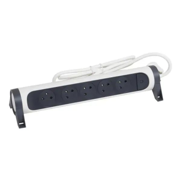 Rallonge multiprise 5 prises 2P+T — interrupteur — cordon 1,5 m — image 1