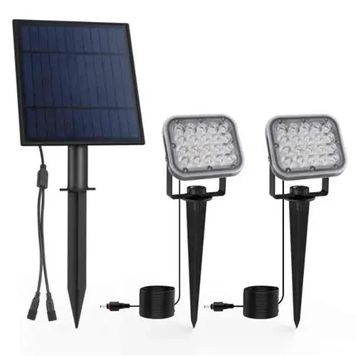 Double spot solaire piquet/saillie — 2×200 lm — 3000 K — 3 modes — IP65 — IK07 — image 1