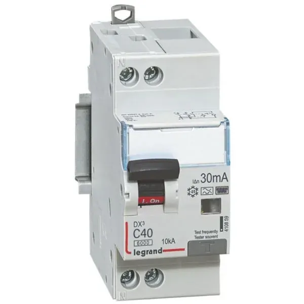 Disjoncteur différentiel DX³ 1P+N 40 A courbe C type F — 10 kA — 30 mA — image 1