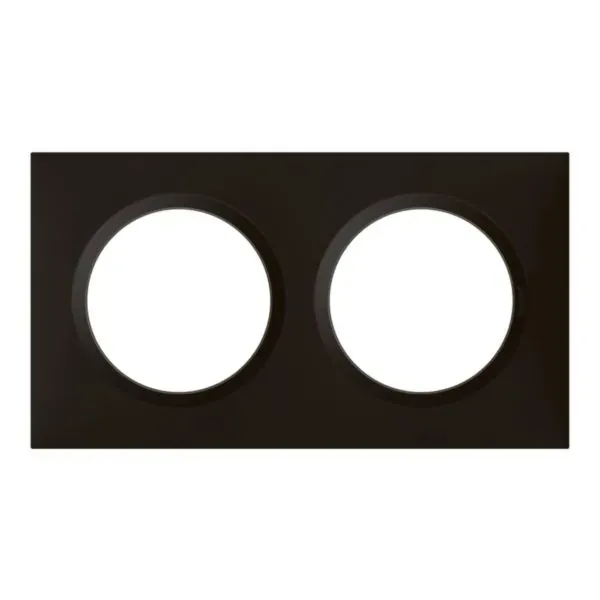 Plaque 2 postes — noir effet velours — Dooxie