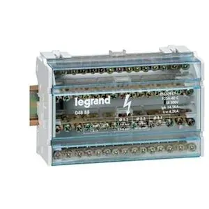 Répartiteur monobloc tétrapolaire à bornes — 4P 40 A — 13 connexions/barreau — 6 modules — image 1