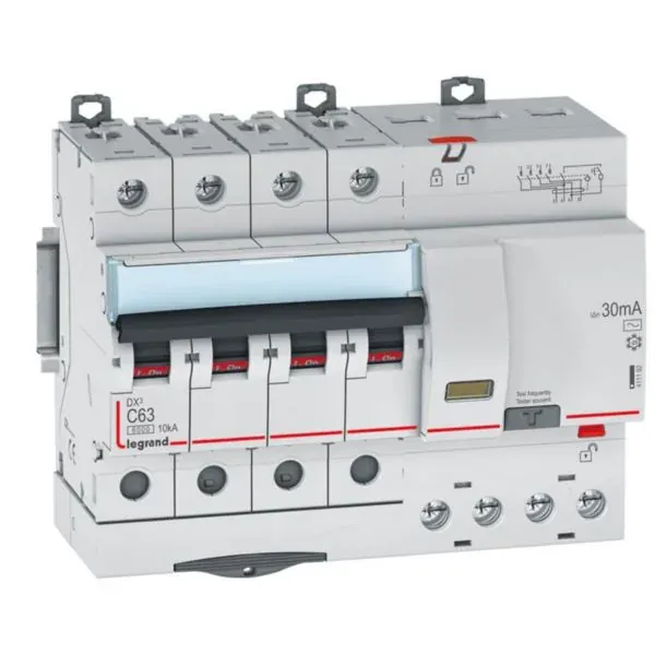 Disjoncteur différentiel DX³ 6000 — 4P 63 A — type AC 30 mA — 10 kA — image 1