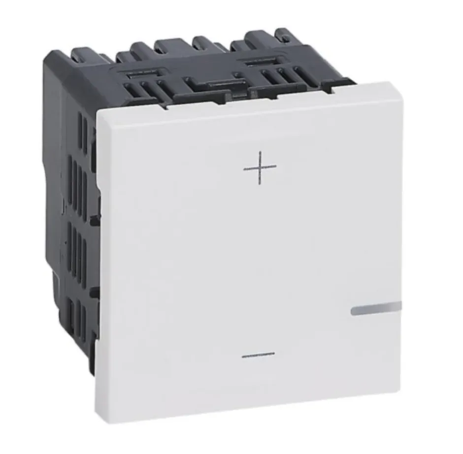 Variateur universel 2 fils (sans neutre) — 125 W LED — 2 modules — blanc