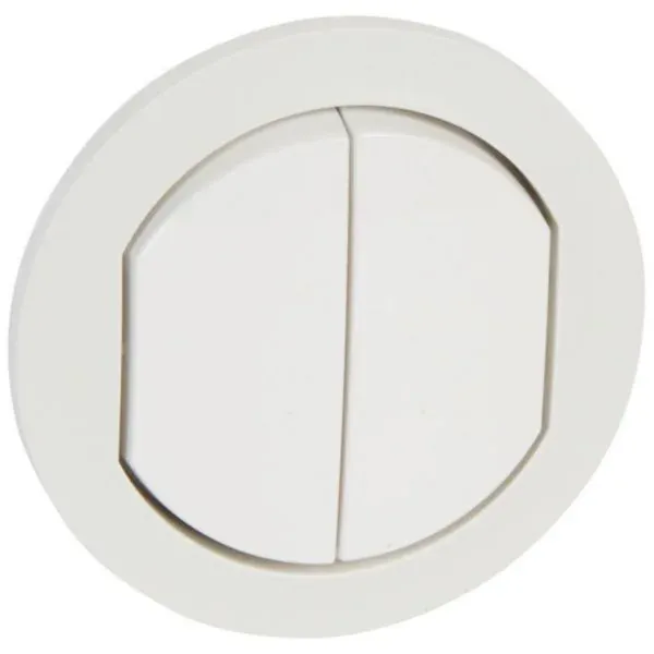 Enjoliveur double interrupteur/va-et-vient — IP44 — blanc Céliane — image 1