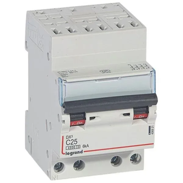 Disjoncteur DX³ 4500 — 4P 25 A courbe C — 3 modules — image 1