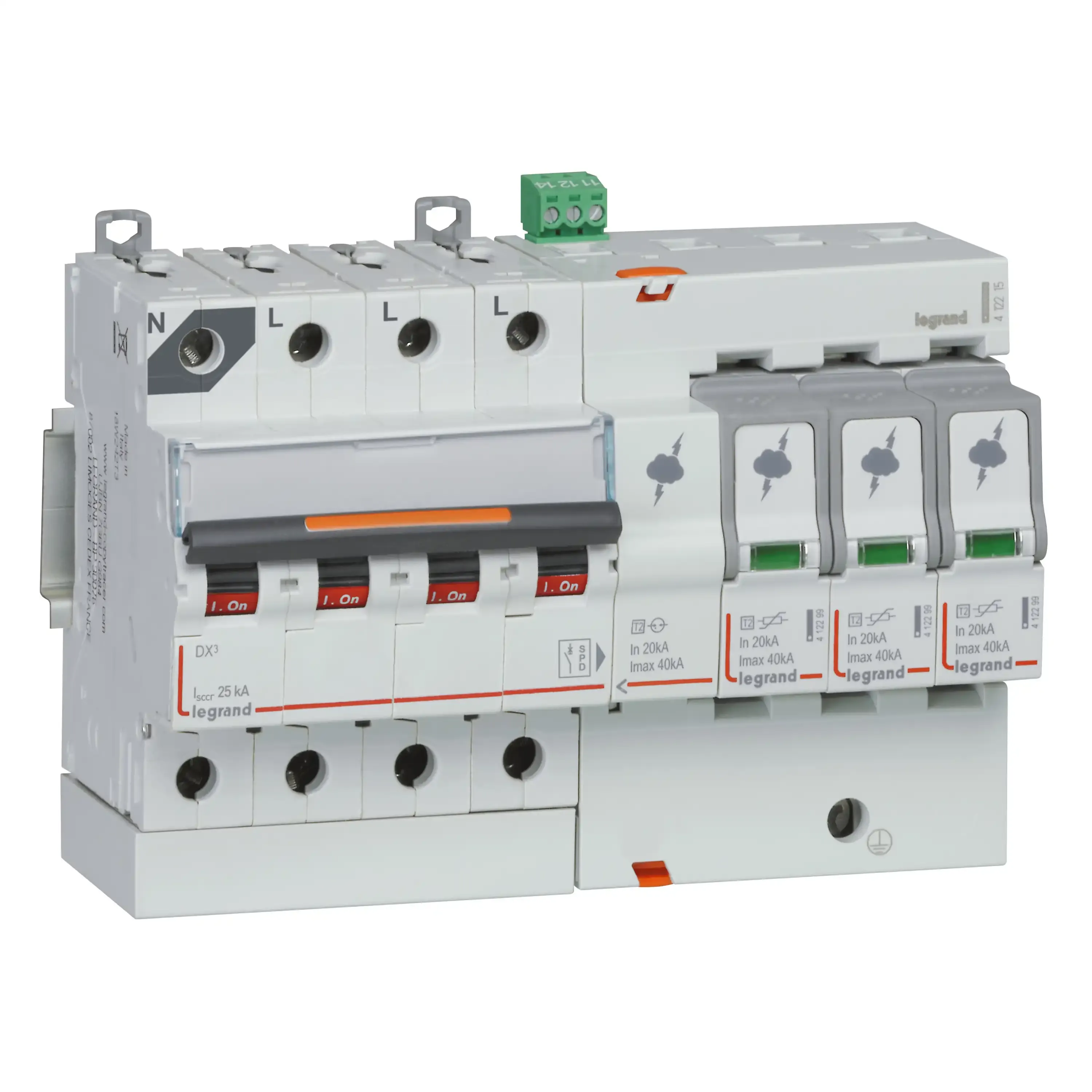 Parafoudre type T2 — 40 kA — 3P+N — 320 V — protection court-circuit — image 1