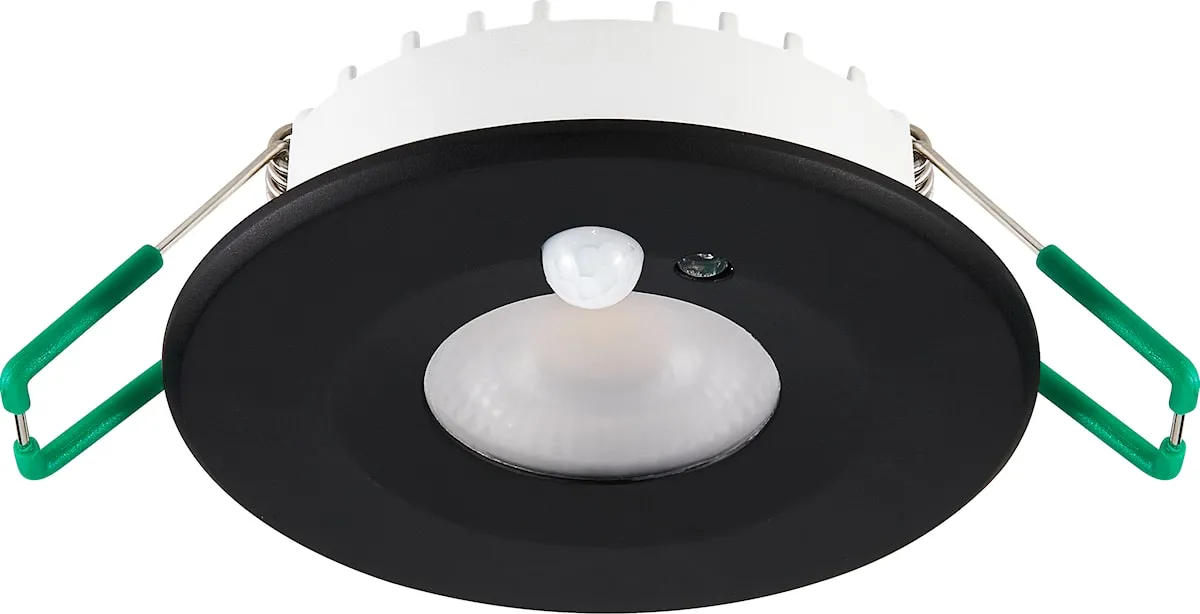 Spot LED encastré IP65 — 6/10 W — 670/1050 lm — 3 CCT — détecteur PIR — noir