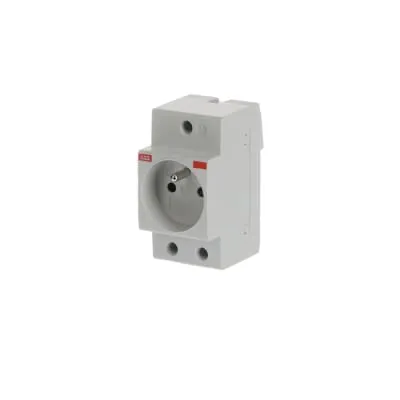 Prise modulaire 2P+T 16 A — norme française — IP20 — rail DIN — image 1