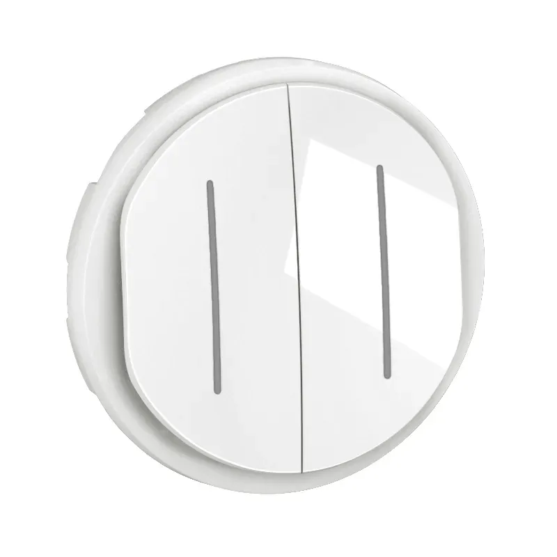 Enjoliveur Céliane — double interrupteur ou va-et-vient témoin — blanc — image 1