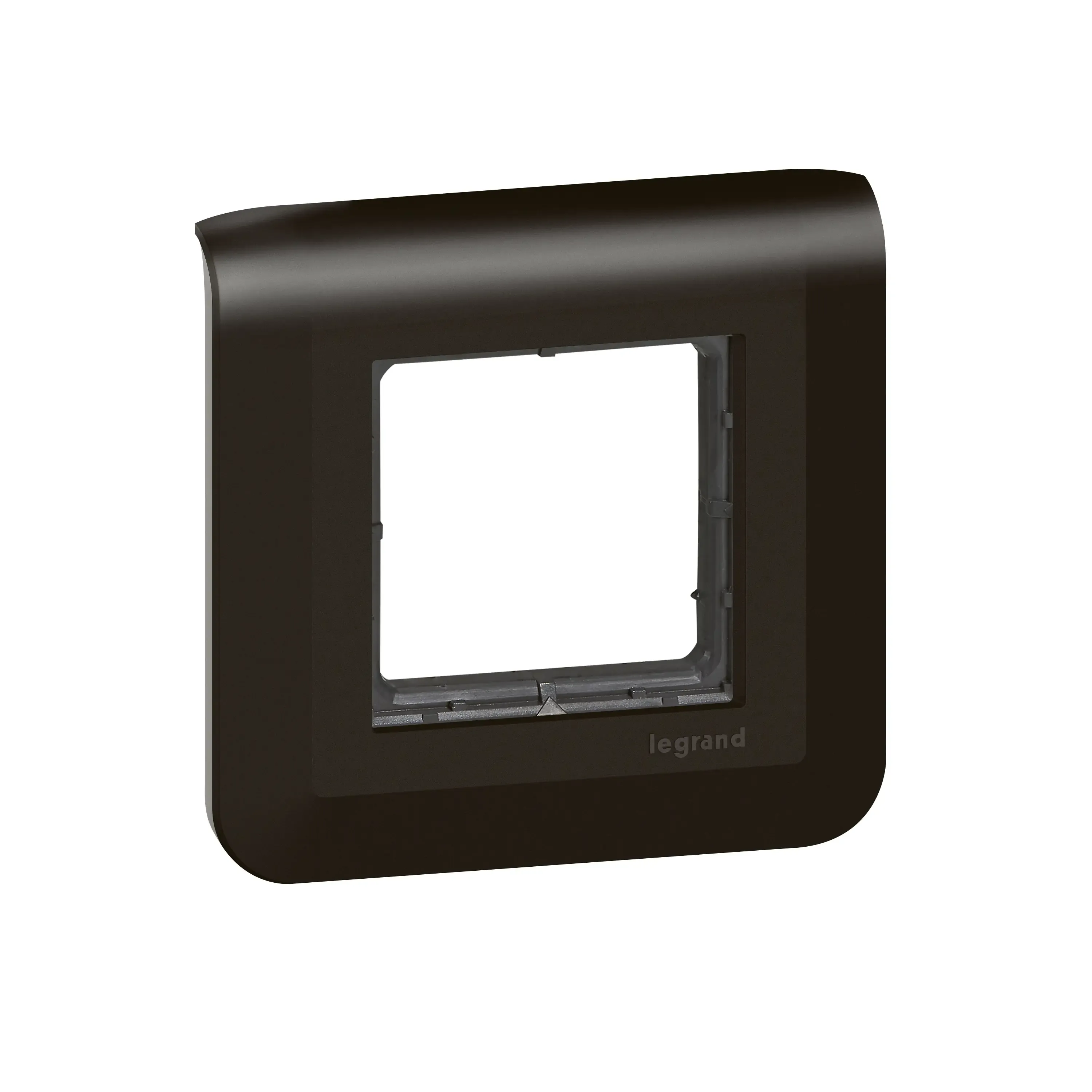 Plaque Mosaic — 1 rangée × 2 modules — support à vis — noir mat — image 1