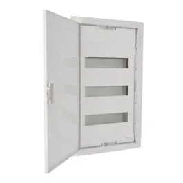 Coffret encastré Legrand 3 rangées 36+6 modules avec porte métal extra plate blanche IP40 — image 1