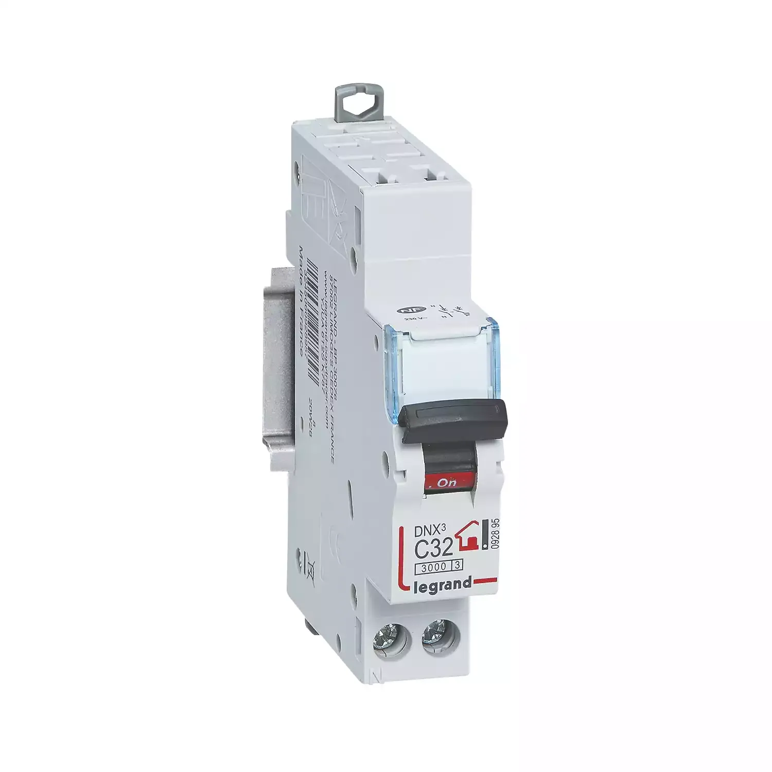 Disjoncteur Phase + Neutre 32A — bornes automatiques — 1 module — PC3000