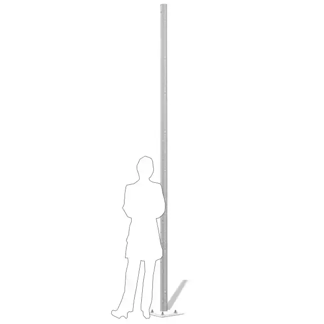 Mât cylindro-conique acier galvanisé — hauteur 3 m — entraxe 200 mm — embout 60 — image 1