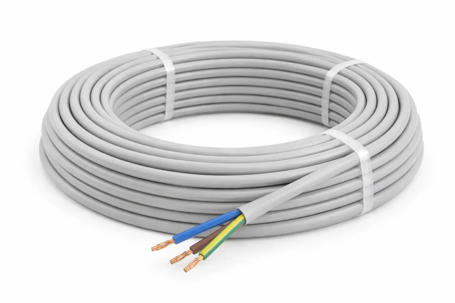 Câble HO5 VVF 3G2,5 mm² — gris/bleu — couronne 50 m — image 1