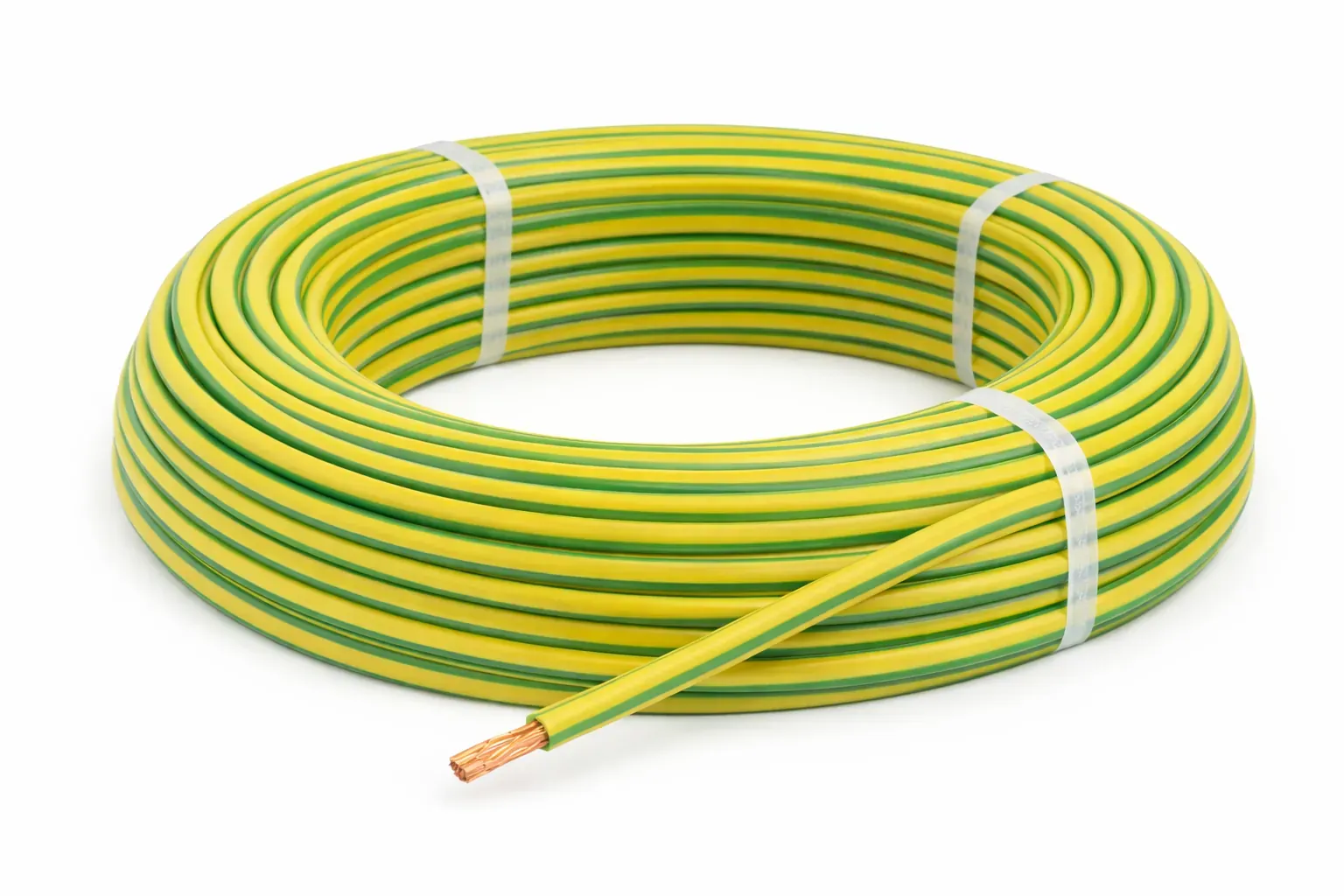 Fil H07V-K 1×4 mm² — vert/jaune — fil souple — couronne 100 m
